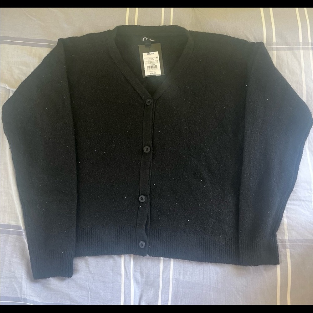 Kids art class Black Cardigan Black Button Down Sweater size xxl (18) NWT